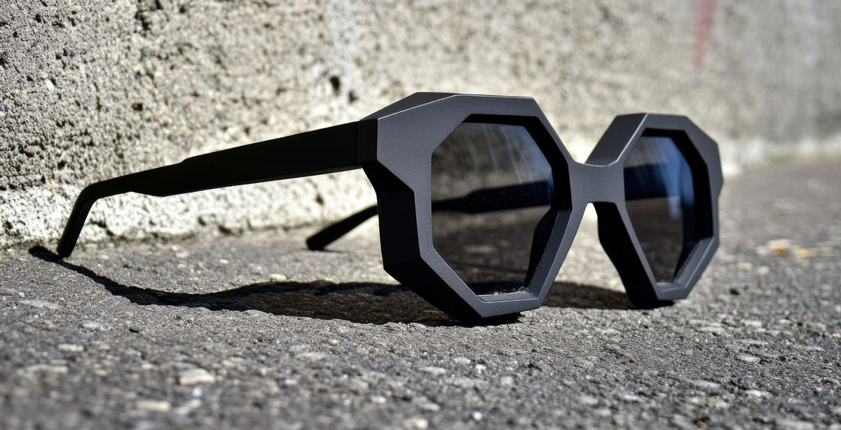 Women's Black Geometric Sunglasses