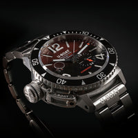 U-Boat Sommerso Ceramic Bordeaux/MT Men's Silver Watch U9521/MT
