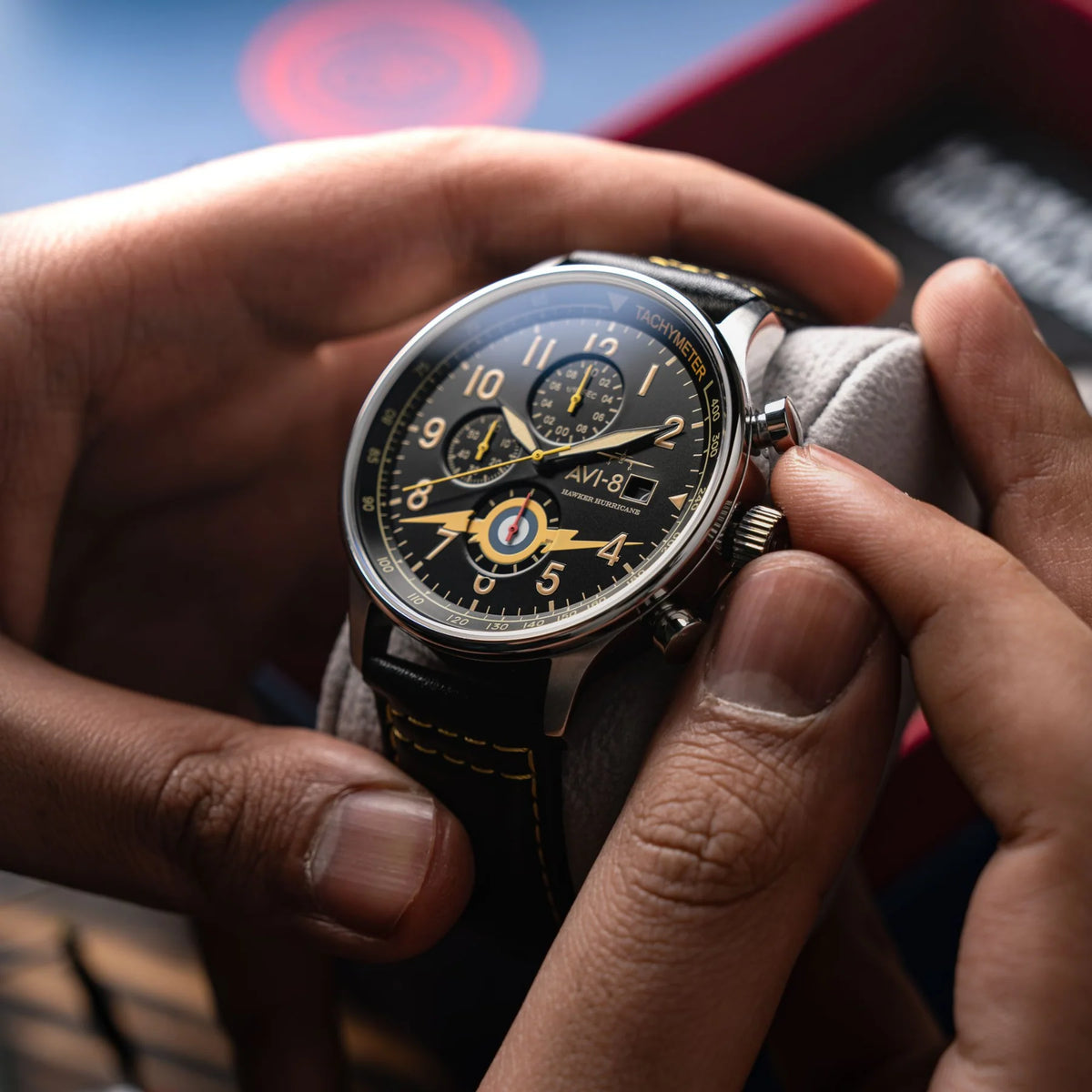 AVI-8 Hawker Hurricane Classic Chronograph Black Watch, view 2