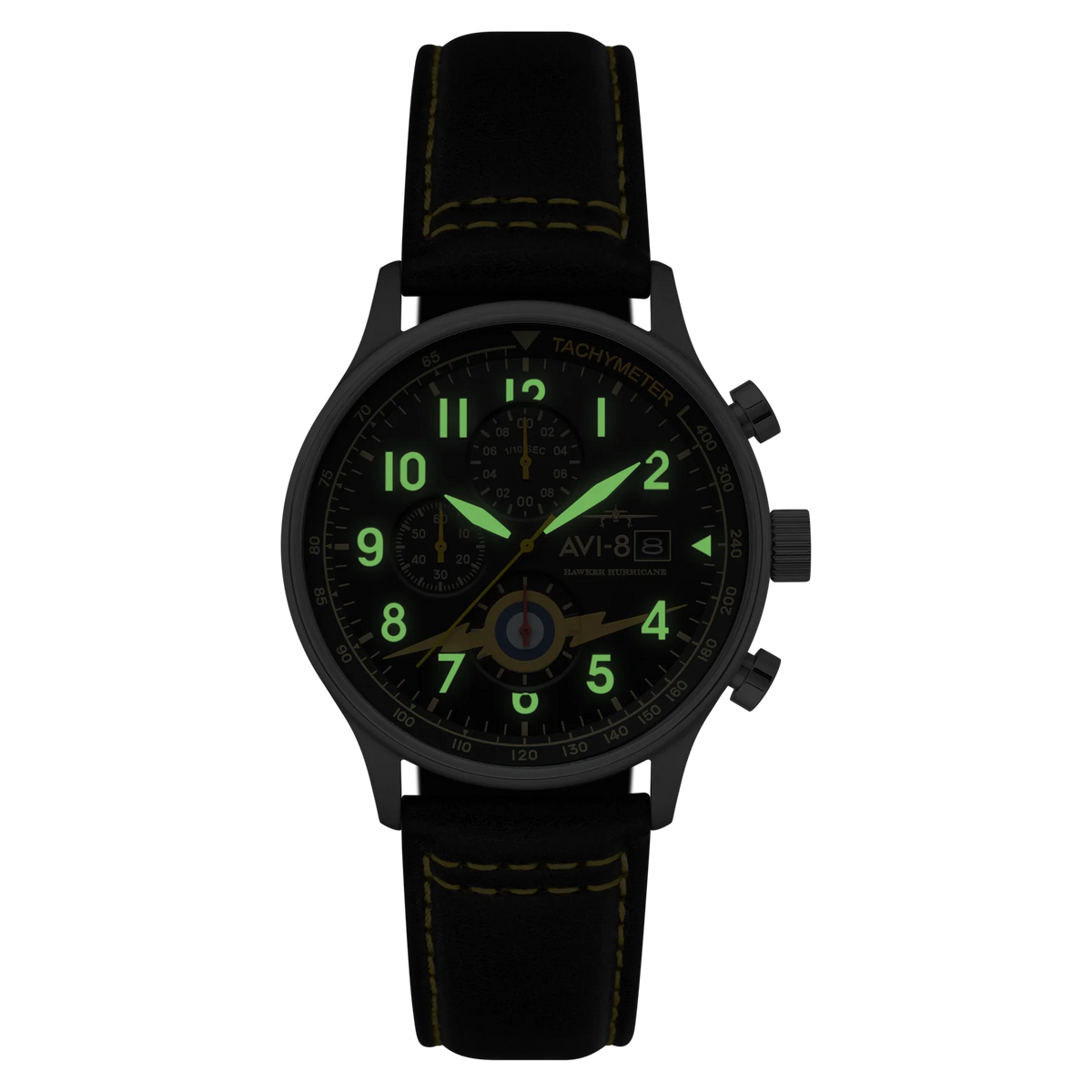 AVI-8 Hawker Hurricane Classic Chronograph Black Watch, view 3