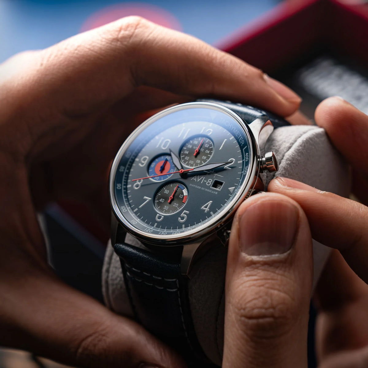 AVI-8 Hawker Hurricane Classic Chronograph Blue Watch, view 2