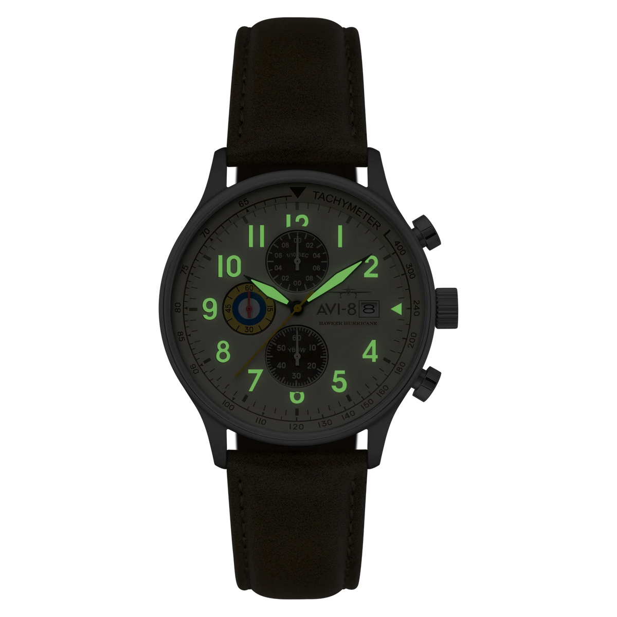 AVI-8 Hawker Hurricane Classic Chronograph Khaki Green Watch, view 3