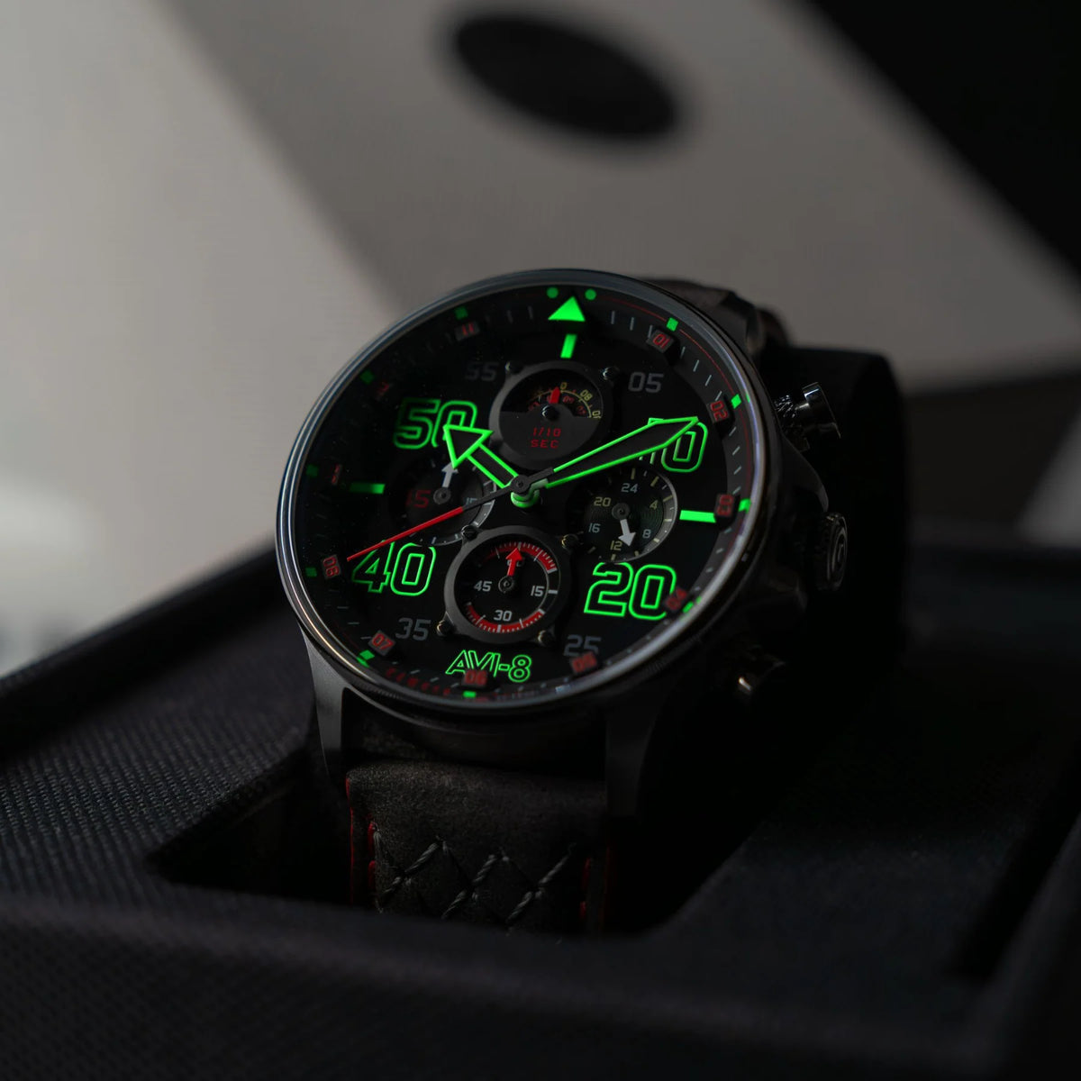 AVI-8 Hawker Typhoon Coningham Men's Black Grey Chronograph Watch, view 3