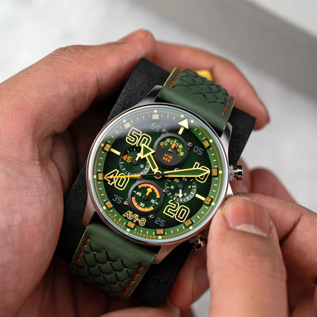 AVI-8 Hawker Typhoon Coningham Men's Green Chronograph Watch, view 3