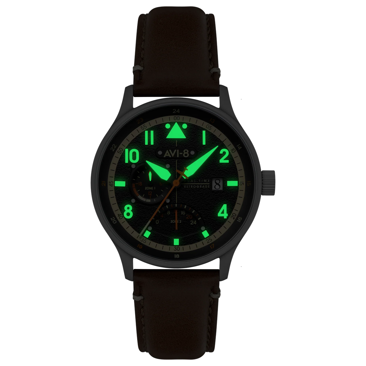 AVI-8 Hawker Hurricane McKellar Men's Black Brown Dual Time Watch, view 2