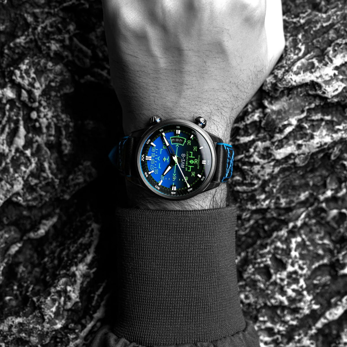 AVI-8 Hawker Harrier HUD Men's Gradient Blue Automatic Watch, view 2