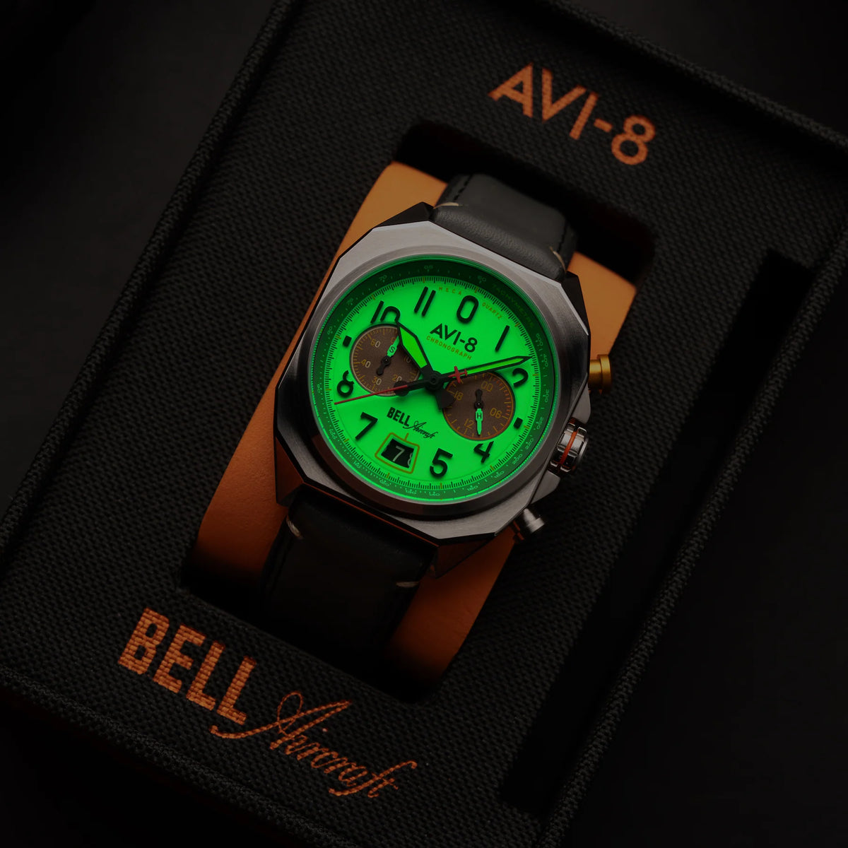 AVI-8 Bell X-1 Machbuster Men's Beige Brown Chronograph Watch, view 3