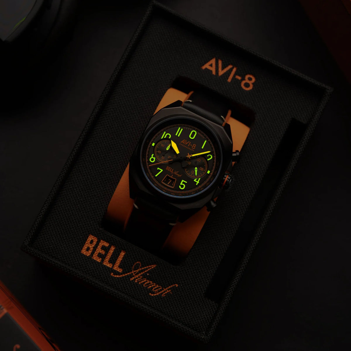 AVI-8 Bell X-1 Machbuster Men's Black Chronograph Watch, view 3
