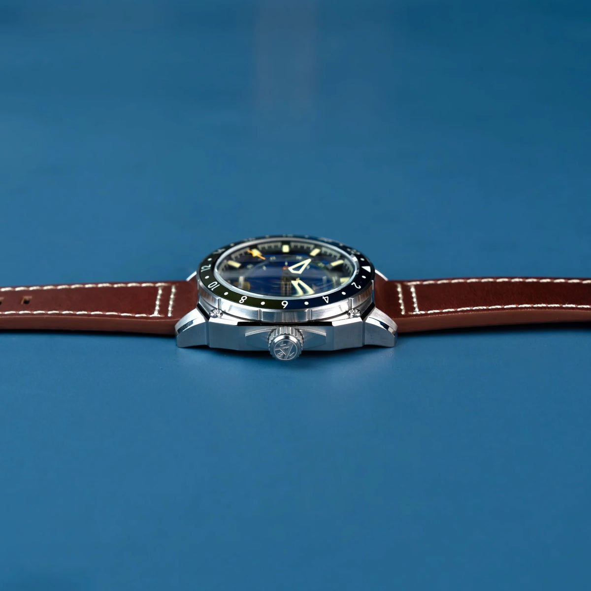 AVI-8 Hawker Hunter Atlas GMT Men's Blue Brown Automatic Watch, view 3