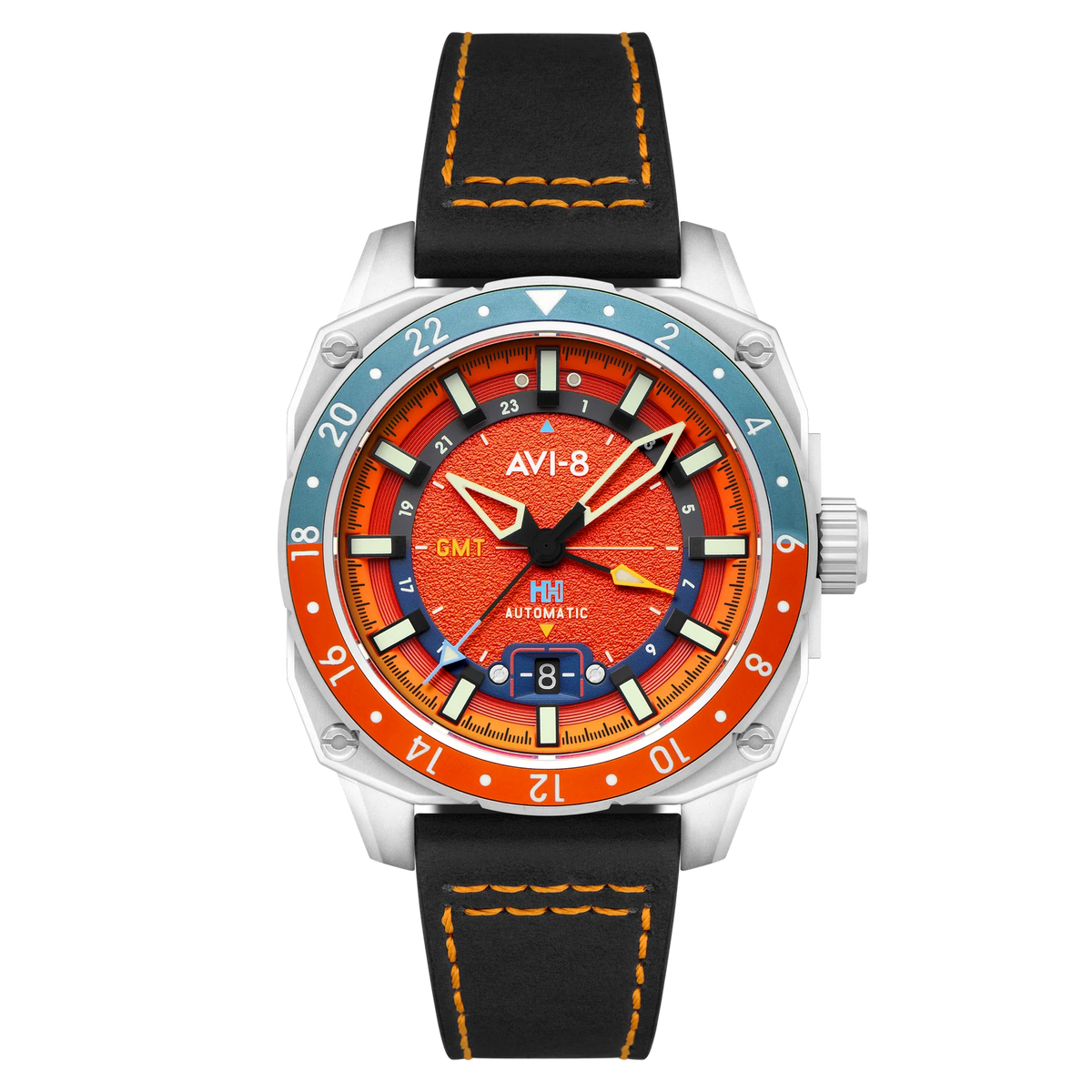 AVI-8 Hawker Hunter GMT Orange Men's Automatic Watch | WatchPilot