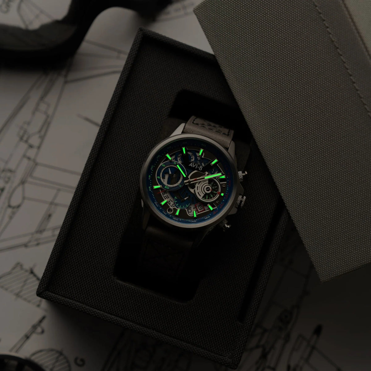 AVI-8 Hawker Harrier Matador Chronograph Slate Blue Watch, view 3