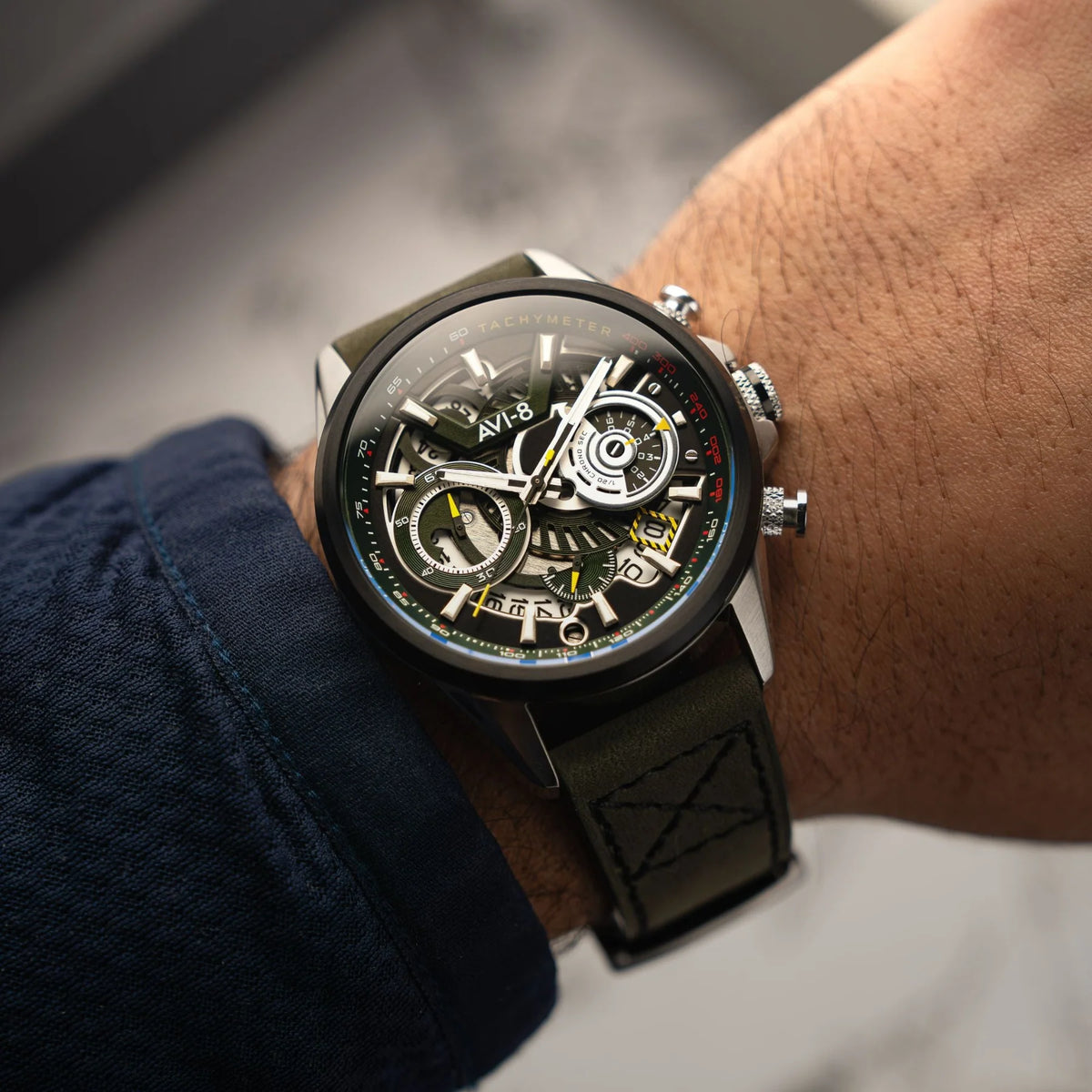 AVI-8 Hawker Harrier Matador Chronograph Green Watch, view 2