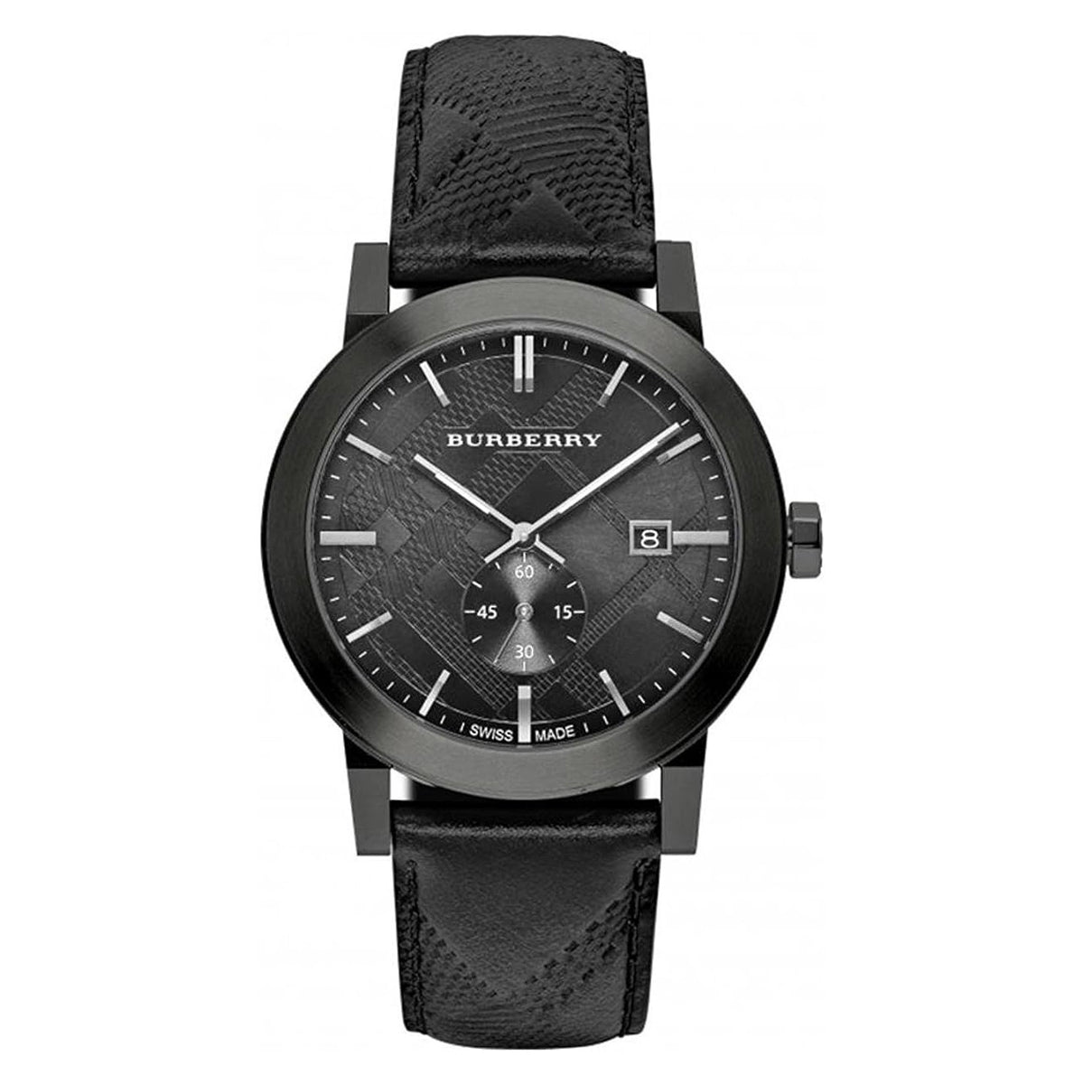 Burberry The City Men's 42mm Black Leather Strap Watch BU9906