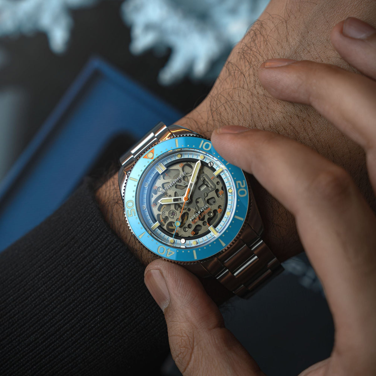 Spinnaker Croft 42 Skeleton Blue Watch – Exposed Mechanics