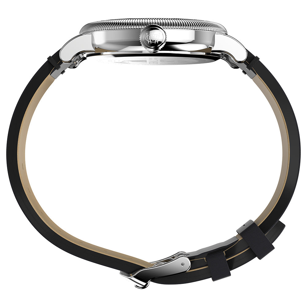 Timex Waterbury TW2W20200 Orologio Uomo – 40 Mm, Pelle Nera, Lancette Luminose, Resistente 5 ATM