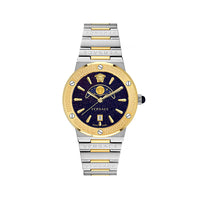 Versace Greca Logo Moon Phase Unisex Silver Watch VE7G00223