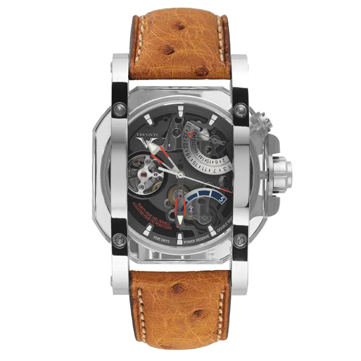 Visconti Watch 2Squared Crystal Demo Black Brown
