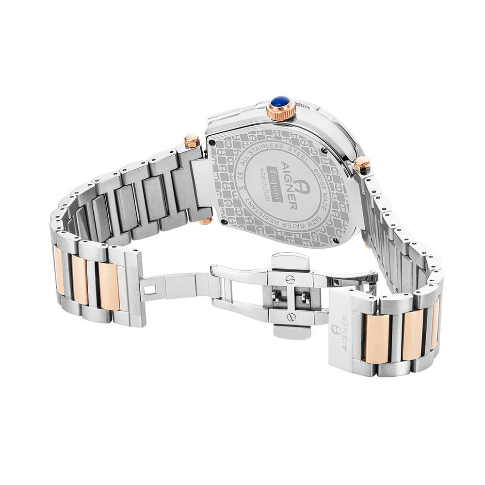 Aigner Trapani Men's Black Two-Tone Rose Gold Stainless Steel Watch, view 2