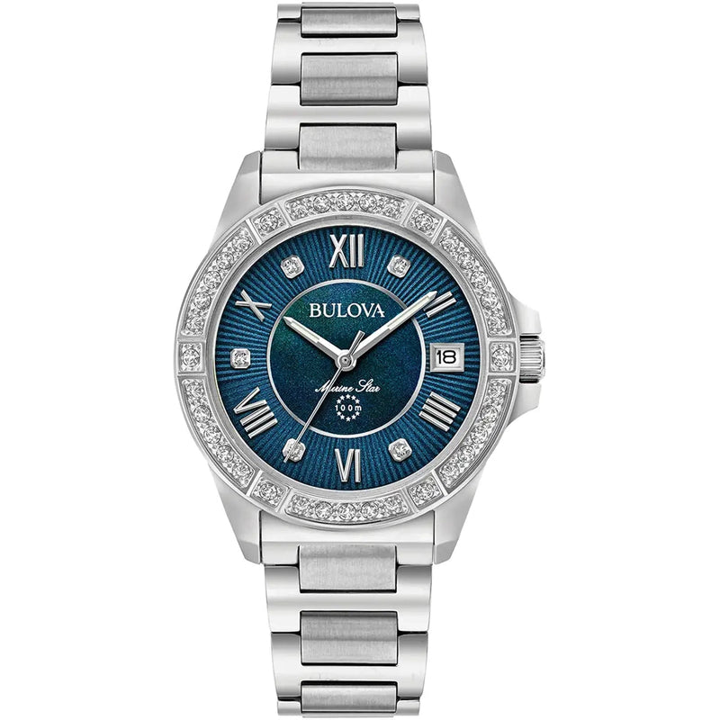 Analogue Watch - Bulova Marine Star Ladies Silver Watch 96R215