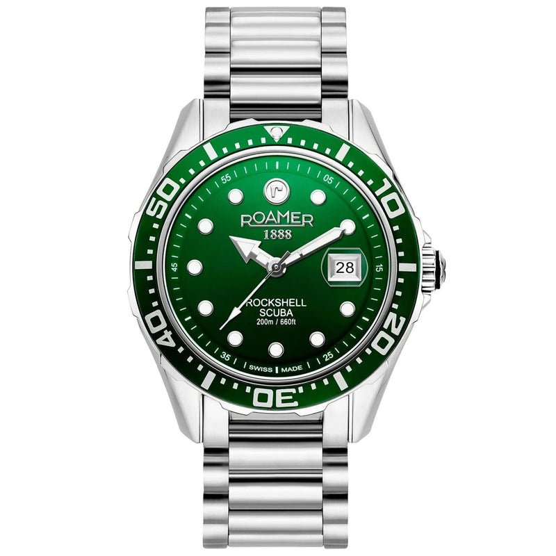 Analogue Watch - Roamer Rockshell Mark III Scuba Men's Green Watch 220858 41 75 50