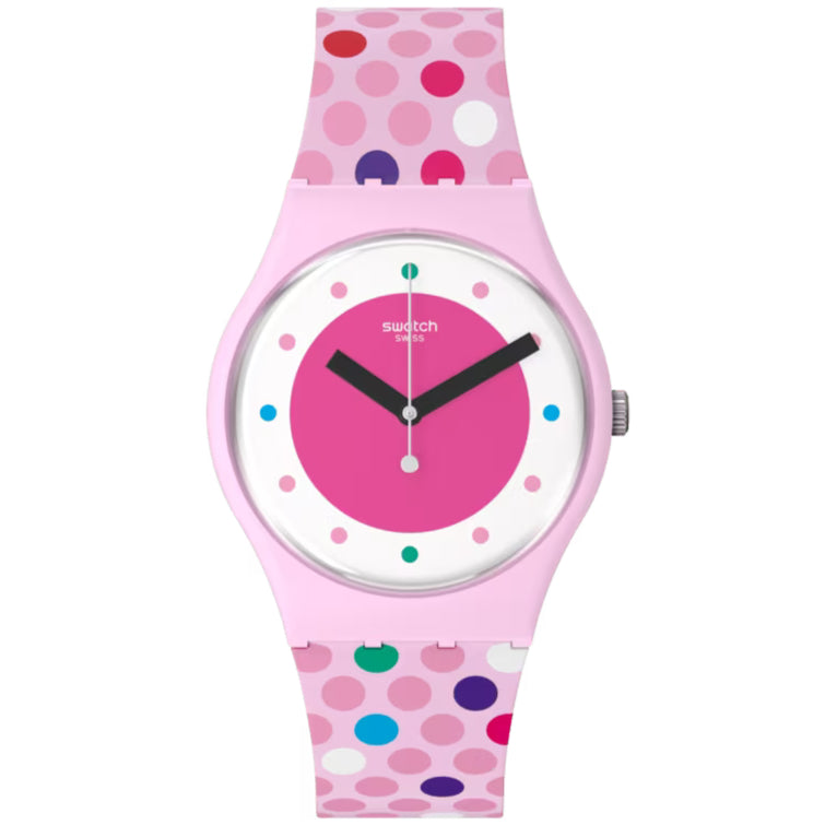 Analogue Watch - Swatch Blowing Bubbles Ladies Pink Watch SO28P109