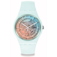 Analogue Watch - Swatch Fleetingly Iceblue Ladies Watch SO32S101