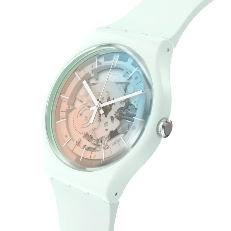 Analogue Watch - Swatch Fleetingly Iceblue Ladies Watch SO32S101