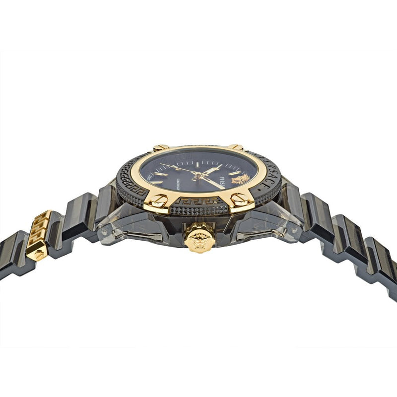 Analogue Watch - Versace Icon Active Indiglo Unisex Black Watch VE6E00123