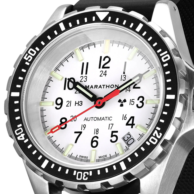 Automatic Watch - Marathon Arctic Edition Medium Diver's Automatic (MSAR Auto) - 36mm White Dial No Government Markings Stainless Steel WW194026BRACE-MA-WD