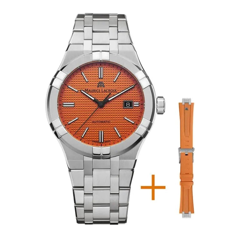 Automatic Watch - Maurice Lacroix Aikon Automatic Limited Summer Edition 42mm Men's Orange Watch AI6008-SS00F-530-E