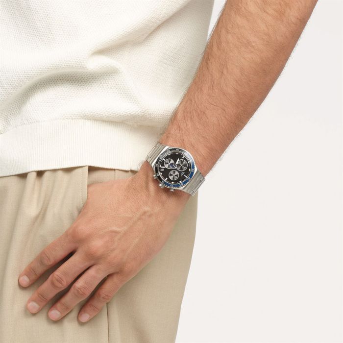 Chronograph Watch - Swatch Dark Blue Irony Unisex Watch YVS507G