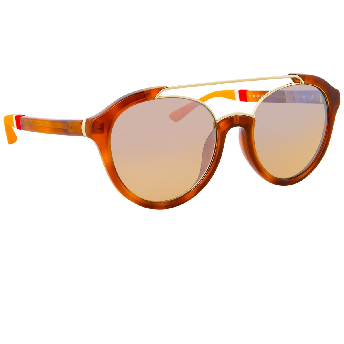 Orlebar Brown Sunglasses Round Amber Tortoise Shell and Orange OB42C3S