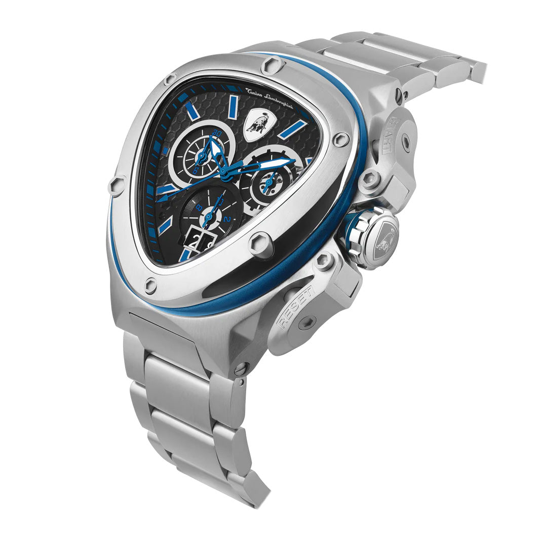 Tonino Lamborghini Spyder X Silver Blue Men's Watch | WatchPilot™