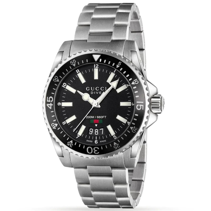 Gucci YA136301A Men's Dive Black Watch