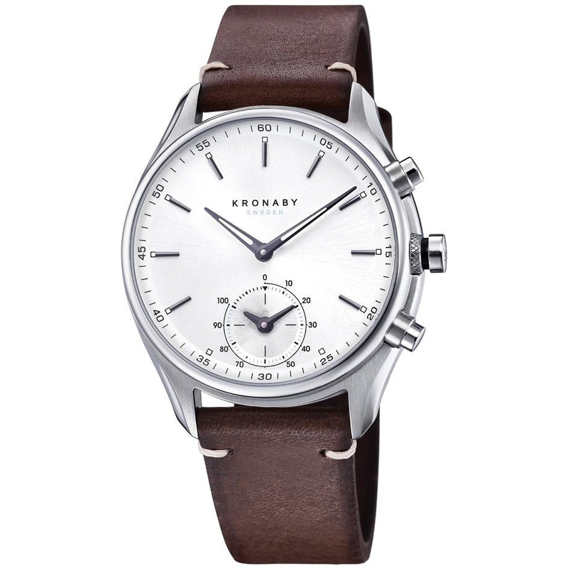 Analogue Smart Watch - Kronaby S0714/1 Men's Brown Sekel Hybrid Smartwatch