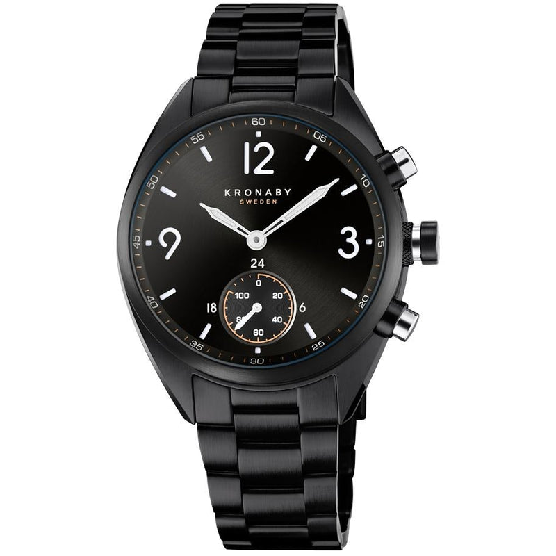 Analogue Smart Watch - Kronaby S3115/1 Men's Black Apex Hybrid Smartwatch