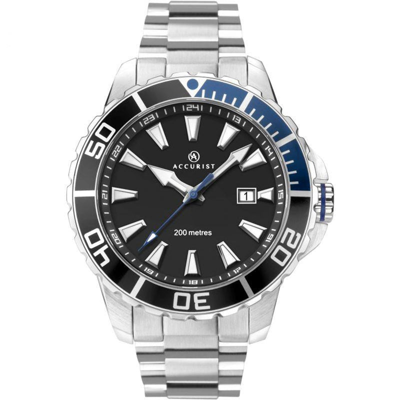 Analogue Watch - Accurist 7268 Men's Black Signature Divers Watch