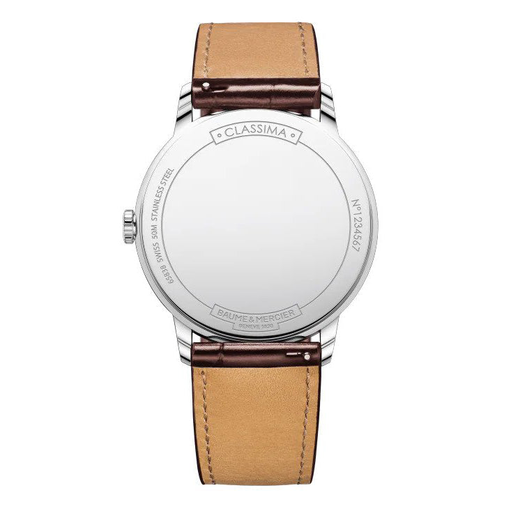 Analogue Watch - Baume Mercier Men's Brown Classima Watch BM0A10415