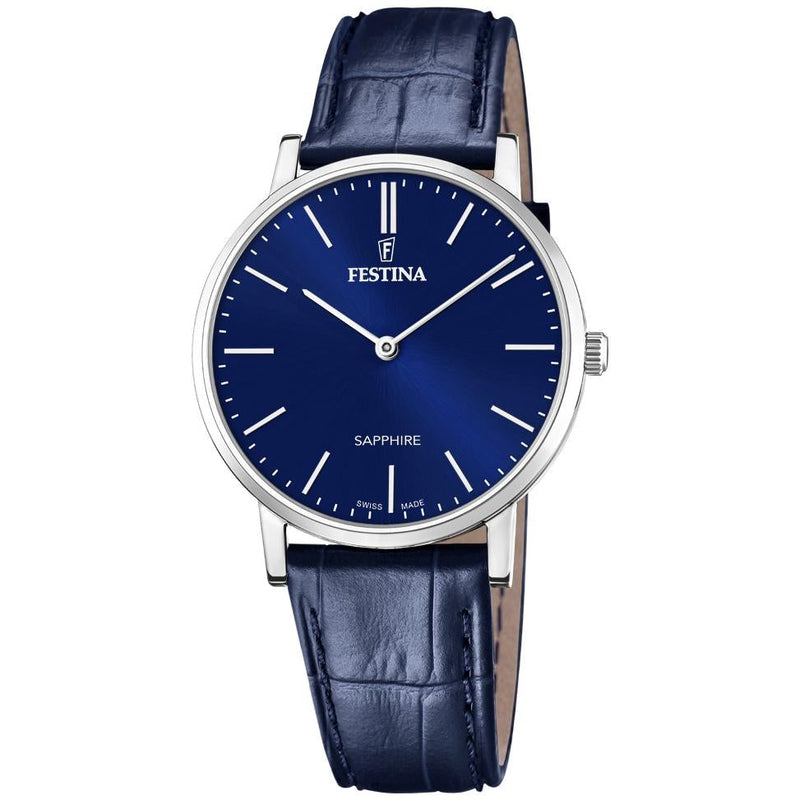 Analogue Watch - Festina F20012/3 Men's Blue Swiss Made Watch