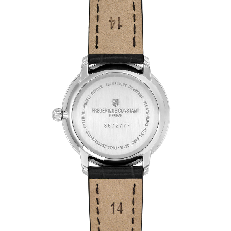 Analogue Watch - Frederique Constant Ladies Fc Slimline Small Seconds Black Watch FC-235M1S6
