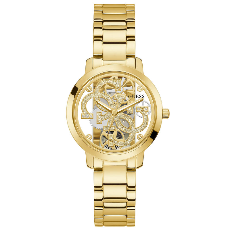 Analogue Watch - Guess GW0300L2 Ladies Quattro Clear Gold Watch