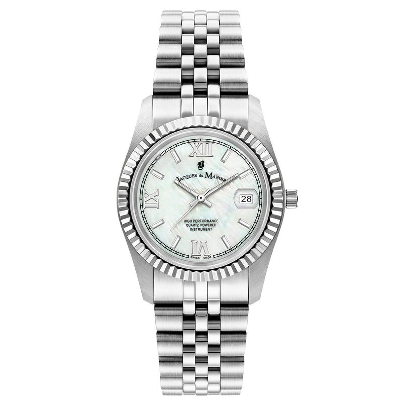 Analogue Watch - Jacques Du Manoir Ladies Inspiration Roman Silver Watch JWL01301