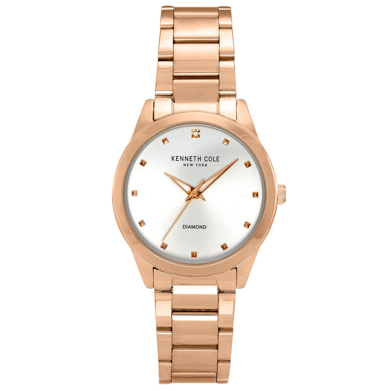 Analogue Watch - Kenneth Cole Ladies Rose Gold Watch KC50938002
