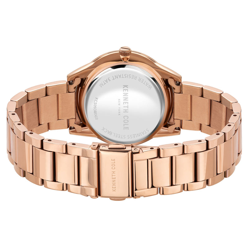 Analogue Watch - Kenneth Cole Ladies Rose Gold Watch KC50938002