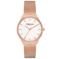 Analogue Watch - Kenneth Cole Ladies Rose Gold Watch KC50962001