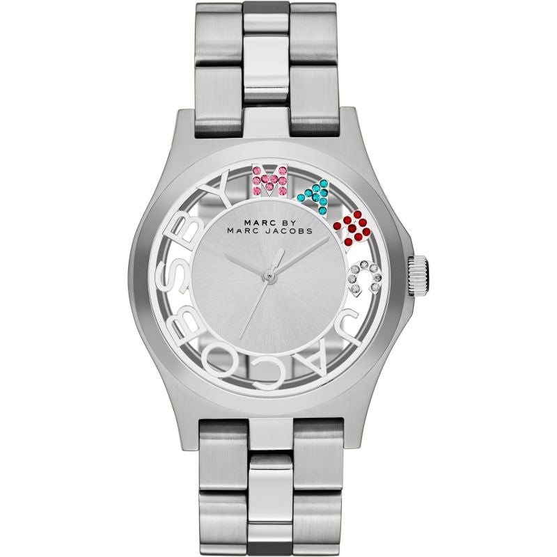 Analogue Watch - Marc Jacobs MBM3262 Ladies Henry Skelton Silver Watch
