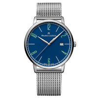Analogue Watch - Maurice Lacroix Men's Blue Eliros Date Quartz  Watch EL1118-SS00E-420-C