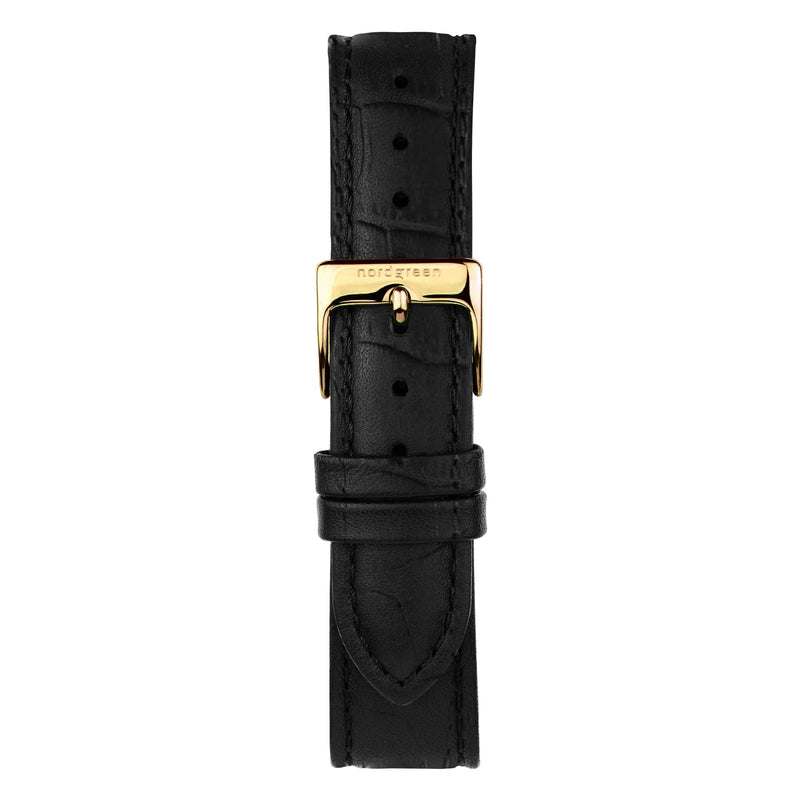 Analogue Watch - Nordgreen Infinity Black Leather 32mm Gold Case Watch