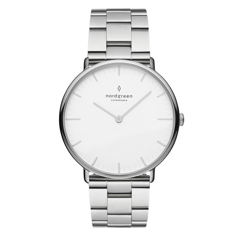 Analogue Watch - Nordgreen Native Silver Stainless Steel 32mm Silver Case Watch