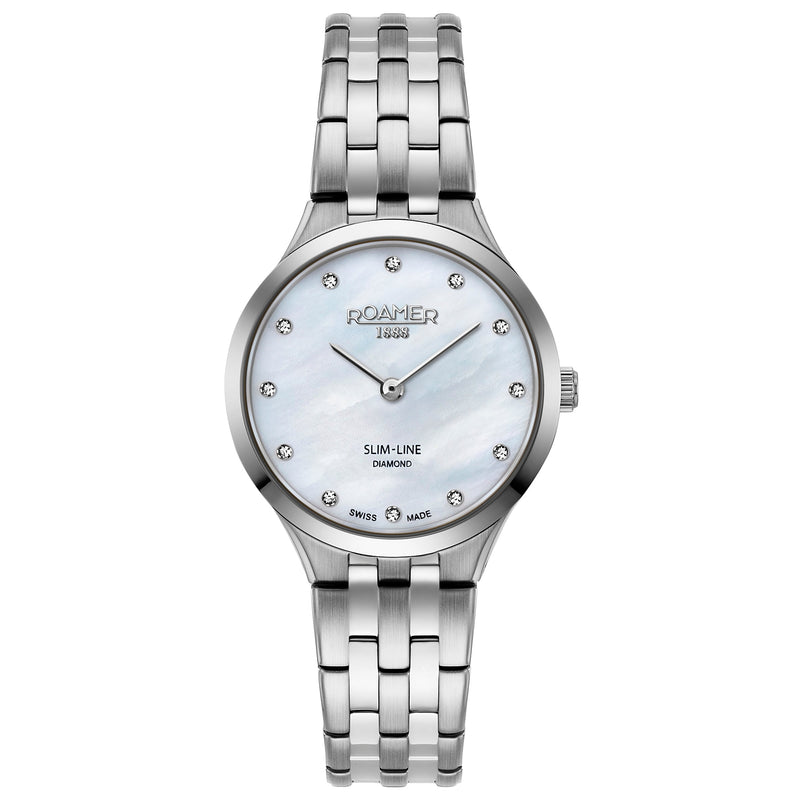Analogue Watch - Roamer 512847 41 89 20 Slim-Line Classic Ladies Silver Watch